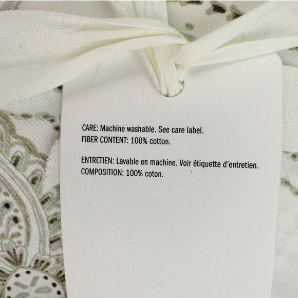 Pottery Barn Sonya Duvet Cover King/Cal King 108x92 Cotton Paisley Neutral NWT - Picture 5 of 6